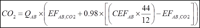 Equation Y-16b: Annual CO2 Emissions from Controlled Asphalt Blowing Operations Using CO2 Emissions Data or Factor